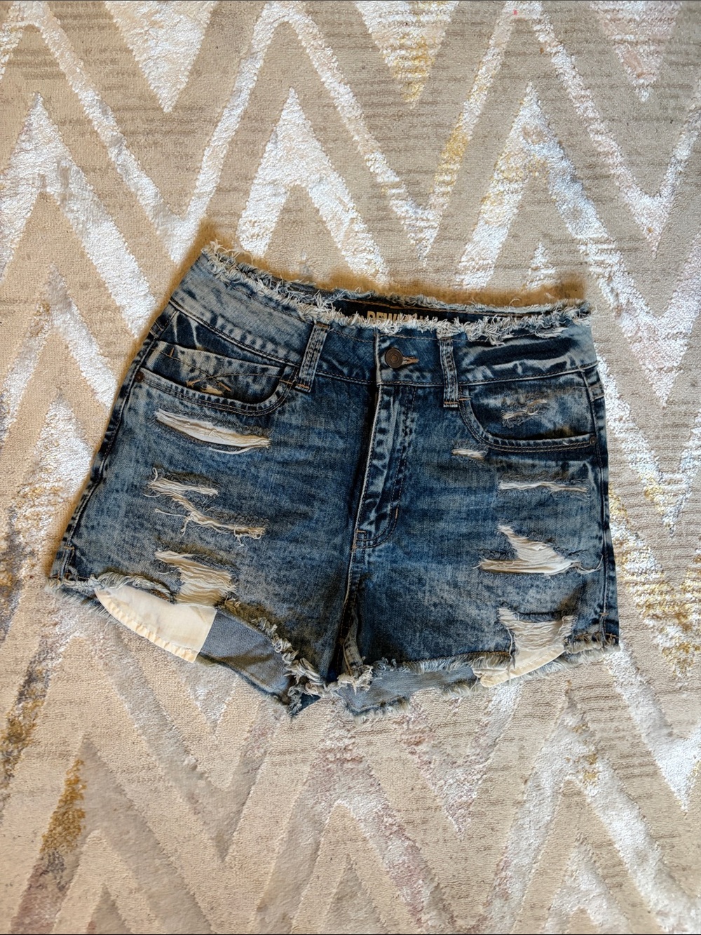 Rewash Distressed Dark Blue Denim Cutoff Shorts